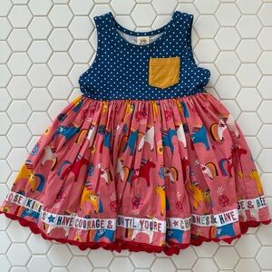 Wildflowers Blue and Pink Unicorn tunic